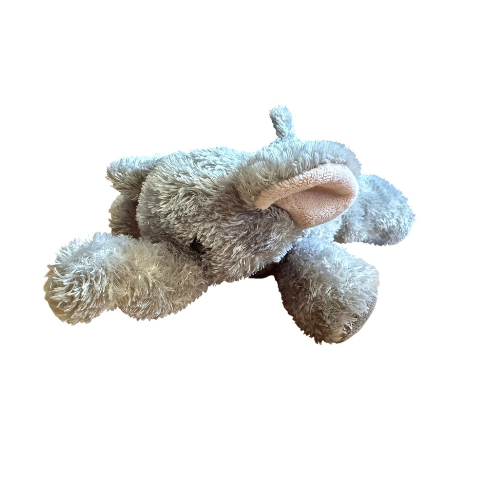 Aurora World Grey Elephant Shaggy Plush Stuffed Animal Pink Ears 9 Inch